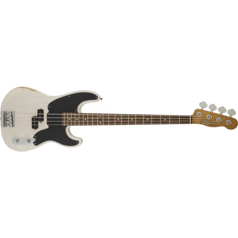 Fender Mike Dirnt Road Worn Precision Bass in White Blonde with Hardcase - Image 4