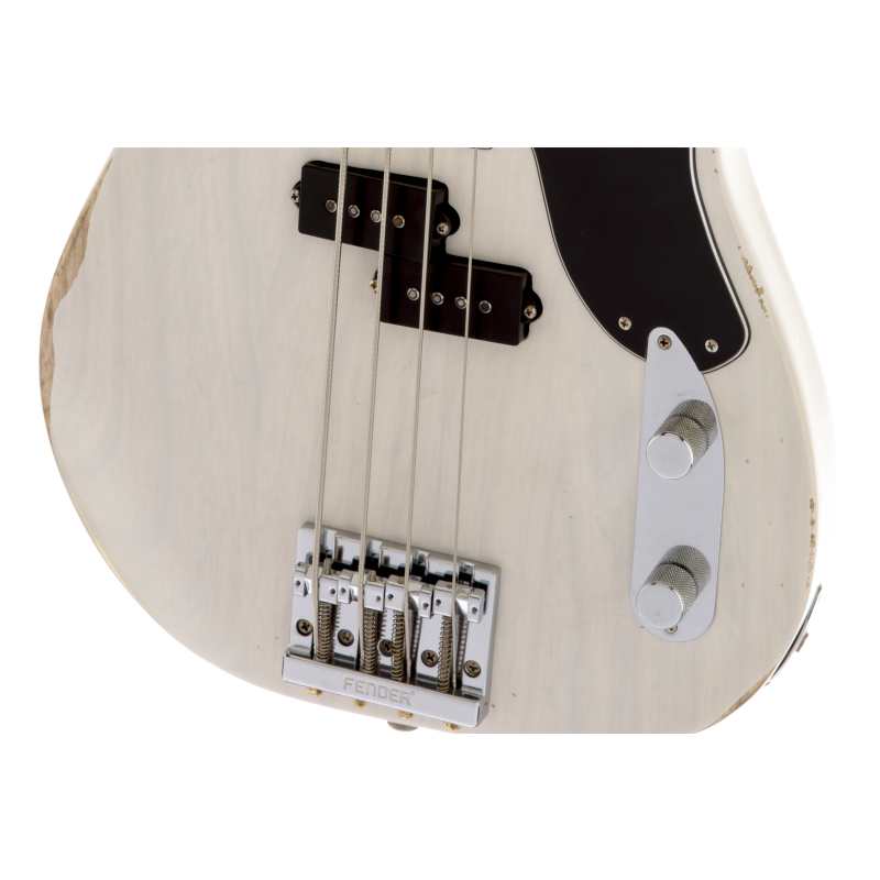 Fender Mike Dirnt Road Worn Precision Bass in White Blonde with Hardcase - Image 6