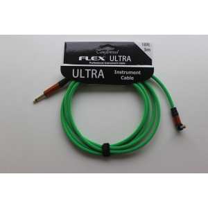 Tanglewood Flex Ultra 10ft (3 metre) Guitar / Instrument Cable in Lakeshore Green with Straight Jack to Angled Jack (FX3-LG-A)