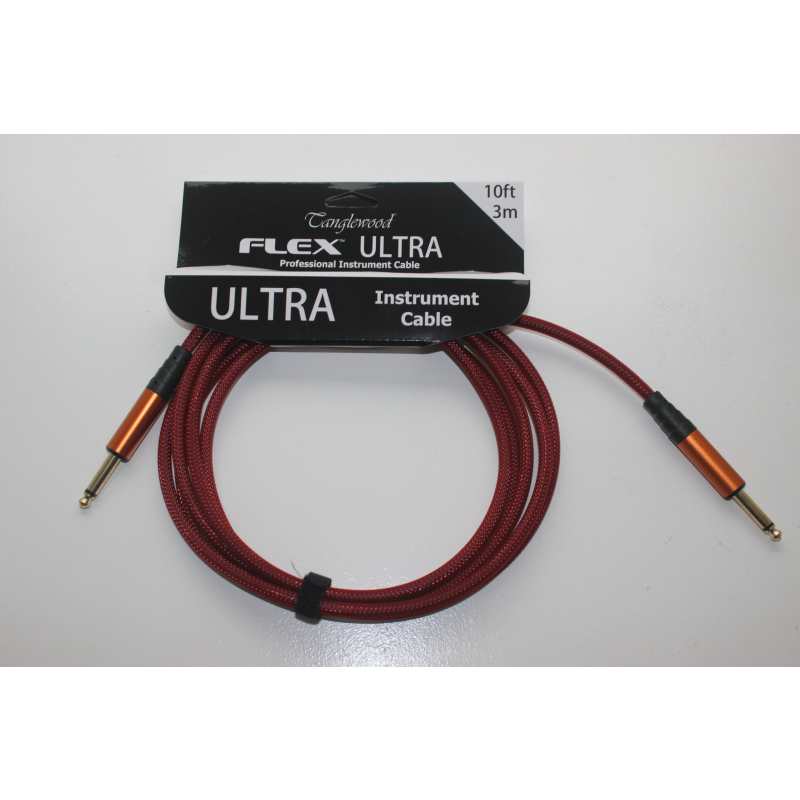 Tanglewood Flex Ultra 10ft (3 metre) Guitar / Instrument Cable in Merlot with Straight Jack to Straight Jack (FX3-M)
