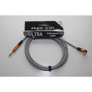 Tanglewood Flex Ultra 10ft (3 metre) Guitar / Instrument Cable in Storm Grey with Straight Jack to Angled Jack (FX3-SG-A)