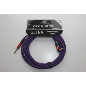 Tanglewood Flex Ultra 20ft (6 metre) Guitar / Instrument Cable in Blackberry with Straight Jack to Angled Jack (FX6-BRY-A)