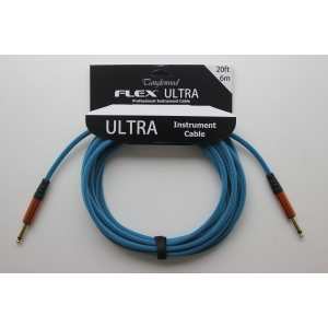 Tanglewood Flex Ultra 20ft (6 metre) Guitar / Instrument Cable in Ocean Blue with Straight Jack to Straight Jack (FX6-OB)