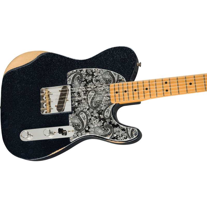 Fender Brad Paisley Esquire Electric Guitar in Black Sparkle Finish with Gig Bag, Secondhand - Image 6
