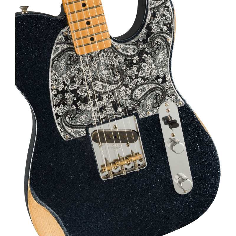Fender Brad Paisley Esquire Electric Guitar in Black Sparkle Finish with Gig Bag, Secondhand