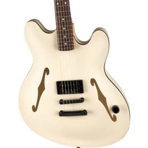 Fender Tom Delonge Starcaster Double-cut Semi-hollow Body Electric Guitar in Satin Olympic White Finish