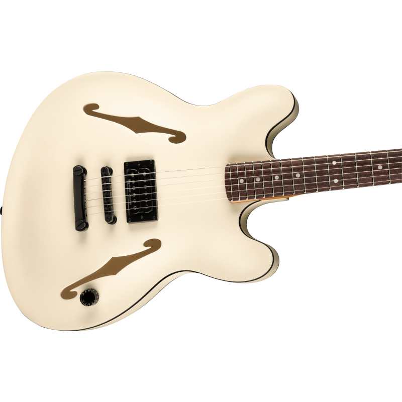 Fender Tom Delonge Starcaster Double-cut Semi-hollow Body Electric Guitar in Satin Olympic White Finish - Image 6