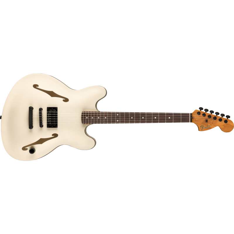 Fender Tom Delonge Starcaster Double-cut Semi-hollow Body Electric Guitar in Satin Olympic White Finish - Image 2
