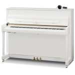New Kawai K200SL ATX4 Anytime 114cm Tall Upright Piano in Polished White with Chrome Fittings (can be played silently with headphones) Made in Indonesia.