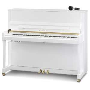 New Kawai K300 ATX4 Anytime 122cm Tall Upright Piano in Polished White (can be played silently with headphones) Made in Indonesia.