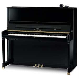 New Kawai K500 ATX4 Anytime 130cm Tall Upright Piano in Ebony Polished Black (can be played silently with headphones) Made in Japan