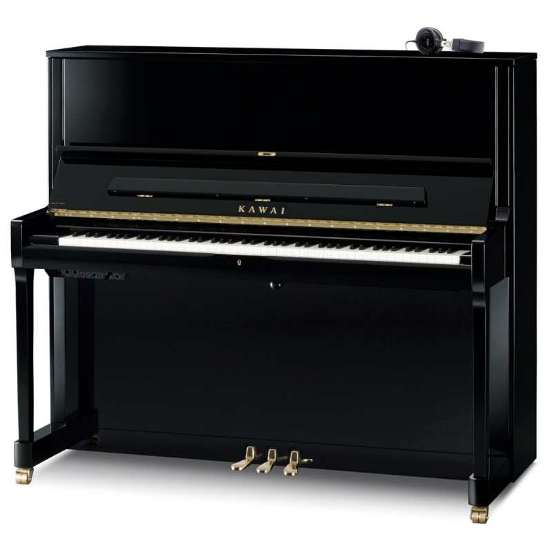 New Kawai K500 ATX4 Anytime 130cm Tall Upright Piano in Ebony Polished Black (can be played silently with headphones) Made in Japan