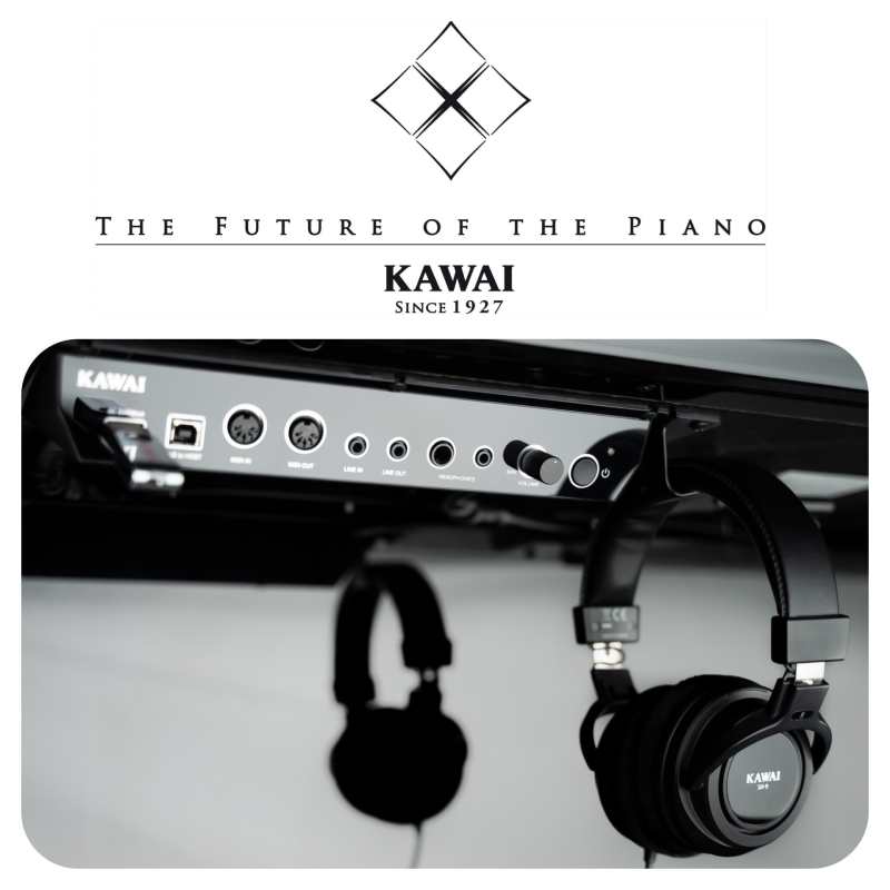 New Kawai K500 ATX4 Anytime 130cm Tall Upright Piano in Ebony Polished Black (can be played silently with headphones) Made in Japan - Image 7