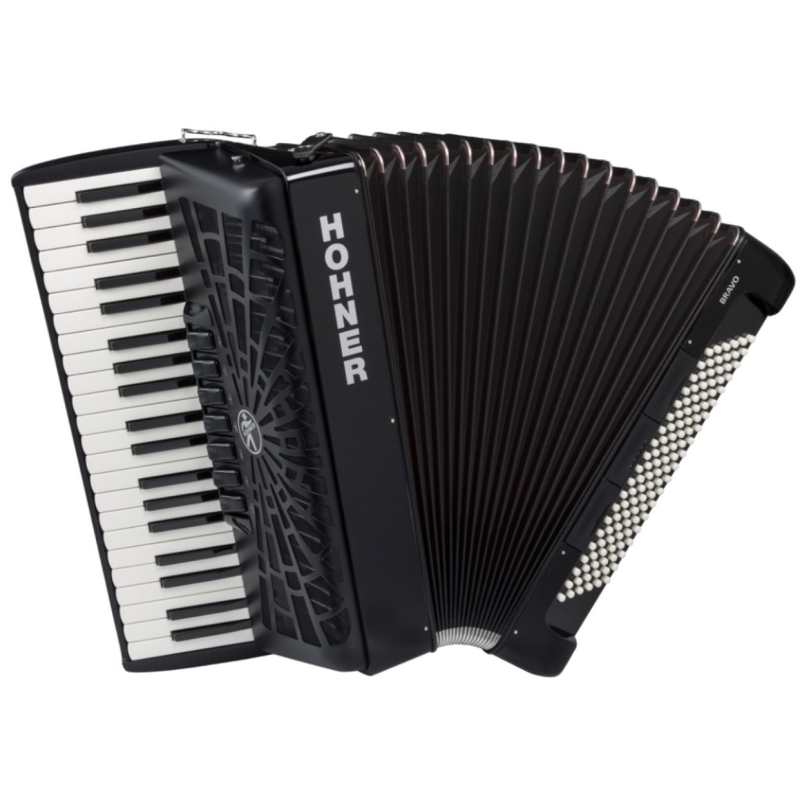 Hohner Bravo III 120 Accordion in Black with Gig Bag & Straps (A16822)