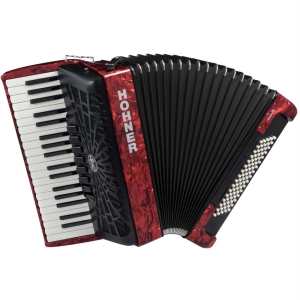 Hohner Bravo III 80 Bass Accordion in Red with Gig Bag & Straps (A16432)
