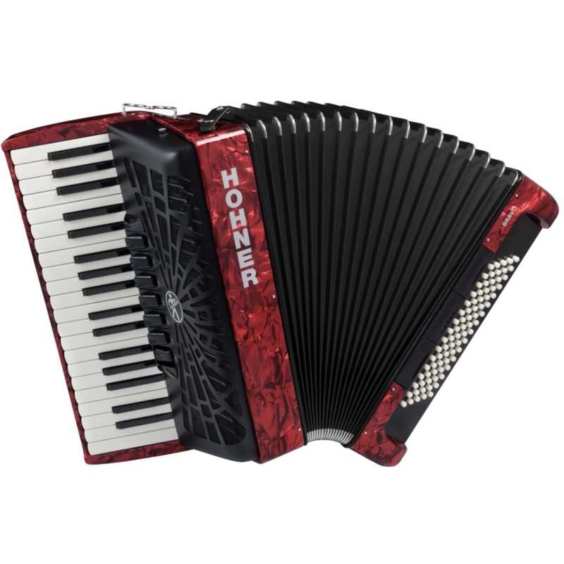 Hohner Bravo III 80 Bass Accordion in Red with Gig Bag & Straps (A16432)