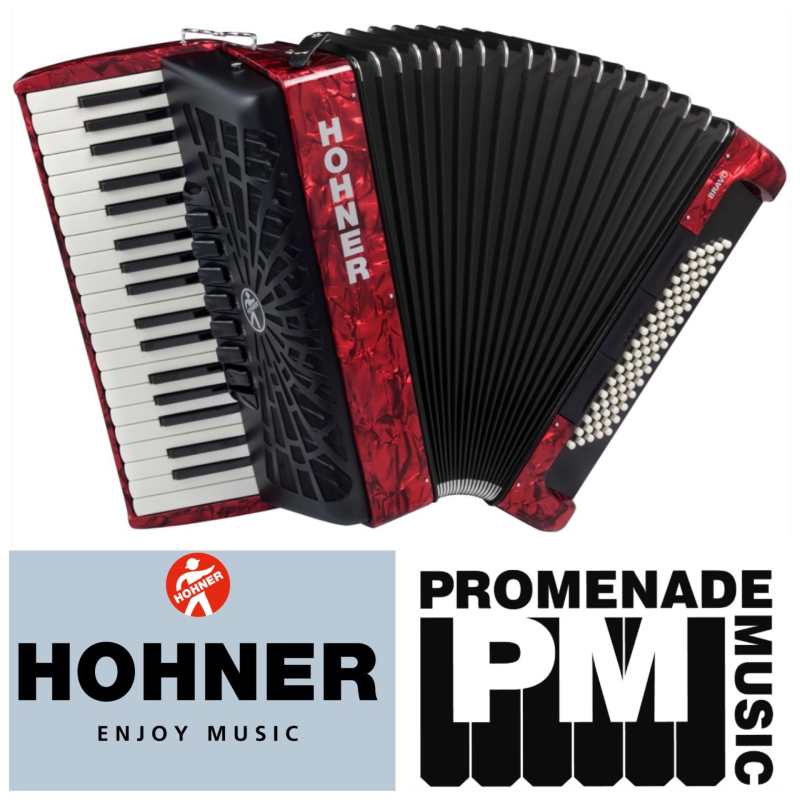 Hohner Bravo III 80 Bass Accordion in Red with Gig Bag & Straps (A16432) - Image 2