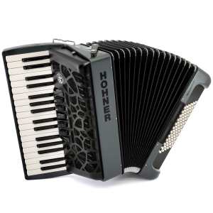 Hohner Bravo myColor III Twilight 72 Bass Accordion in Granite Gray with Gig Bag & Straps (A166113)