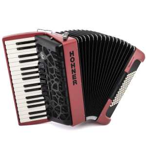 Hohner Bravo myColor III Sunset 72 Bass Accordion in Red Violet with Gig Bag & Straps (A166133)