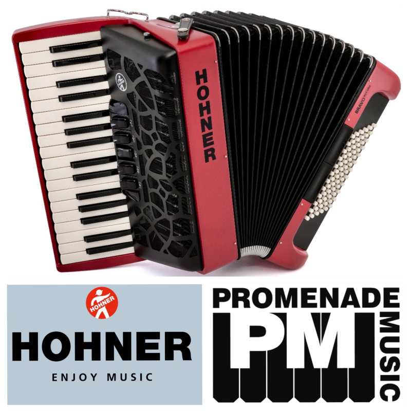Hohner Bravo myColor III Sunset 72 Bass Accordion in Red Violet with Gig Bag & Straps (A166133) - Image 4