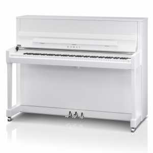 New Kawai K200SL Upright Piano in White Polished Chrome Fittings (114cm) Made in Indonesia.