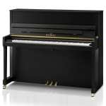 New Kawai E300 Studio Upright Piano in Ebony Satin Black (122cm) Made in Indonesia.