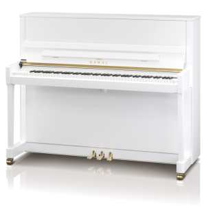 New Kawai K300 Upright Piano in White Polished (122cm) Made in Indonesia.