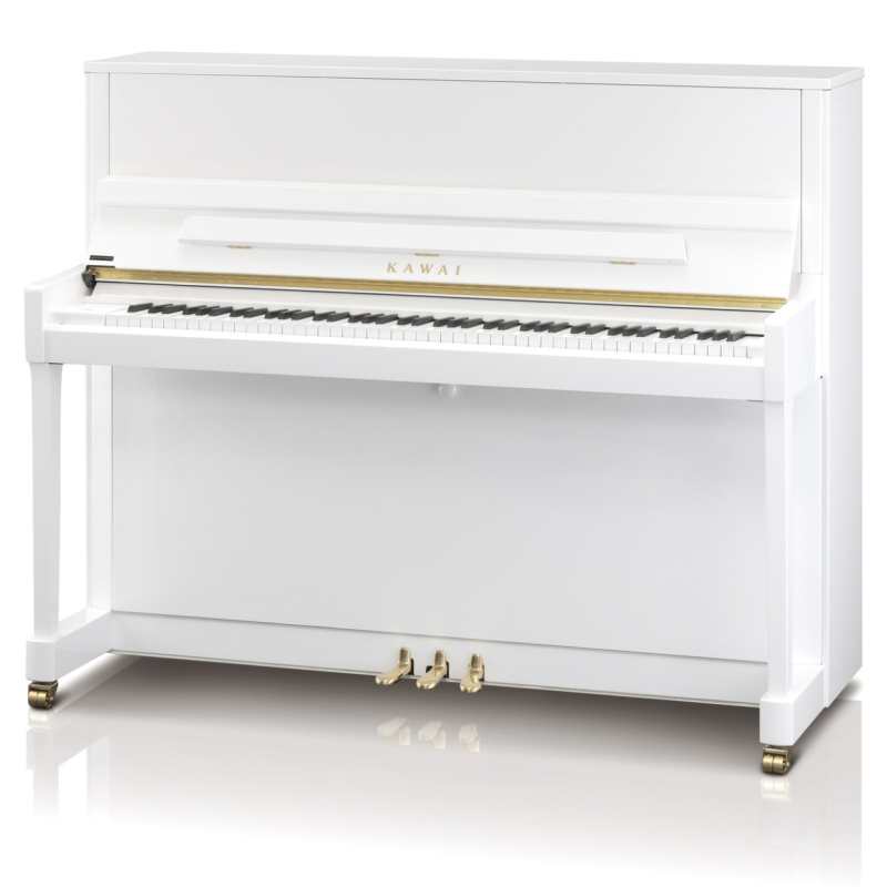 New Kawai K300 Upright Piano in White Polished (122cm) Made in Indonesia.