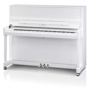 New Kawai K300SL Upright Piano in White Polished (122cm) Made in Indonesia.