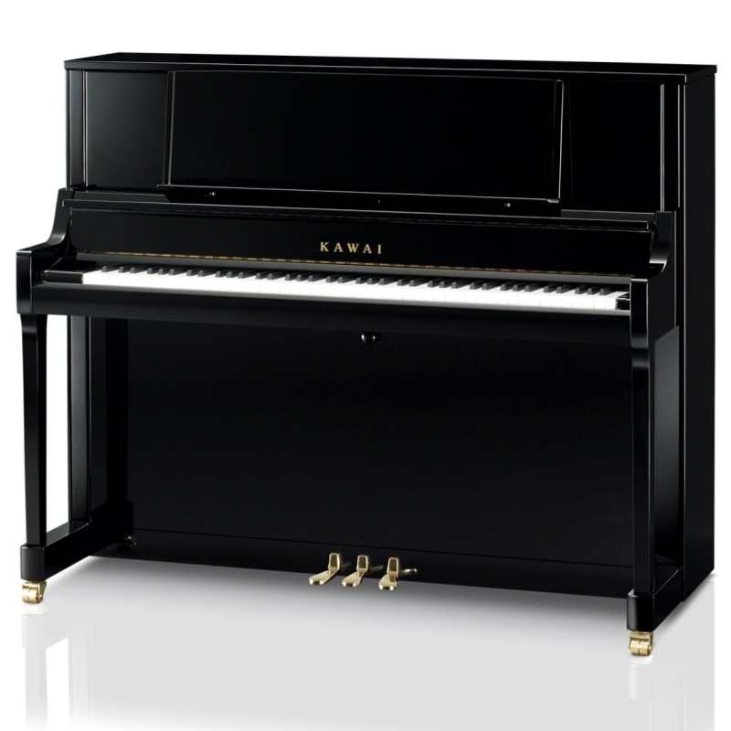 Kawai K400 Upright Piano in Ebony Polished Black (122cm) Made in Japan
