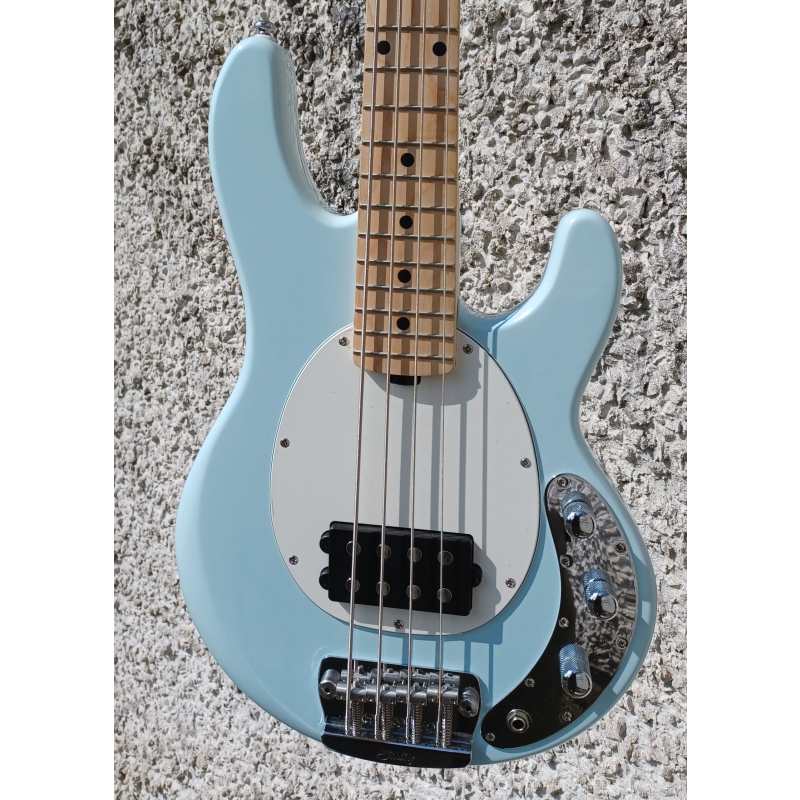 Sterling by MusicMan Stingray Short Scale 4-string Bass Guitar in Daphne Blue with Gig Bag, Secondhand