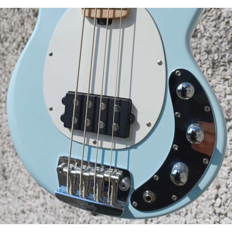 Sterling by MusicMan Stingray Short Scale 4-string Bass Guitar in Daphne Blue with Gig Bag, Secondhand - Image 3