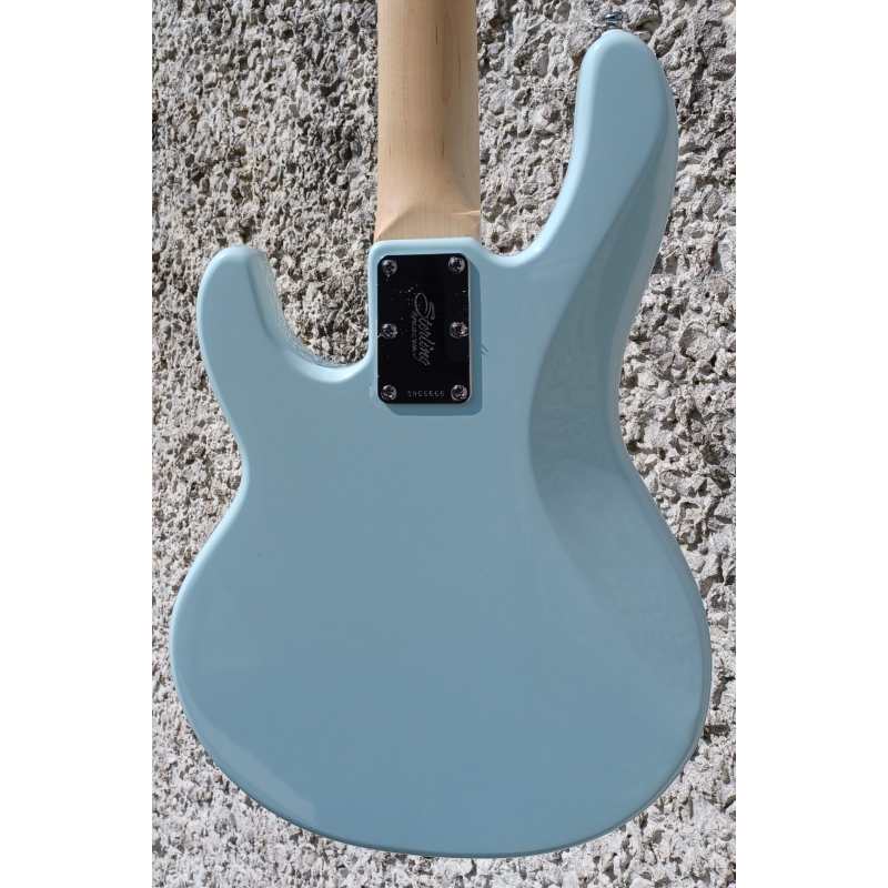 Sterling by MusicMan Stingray Short Scale 4-string Bass Guitar in Daphne Blue with Gig Bag, Secondhand - Image 4