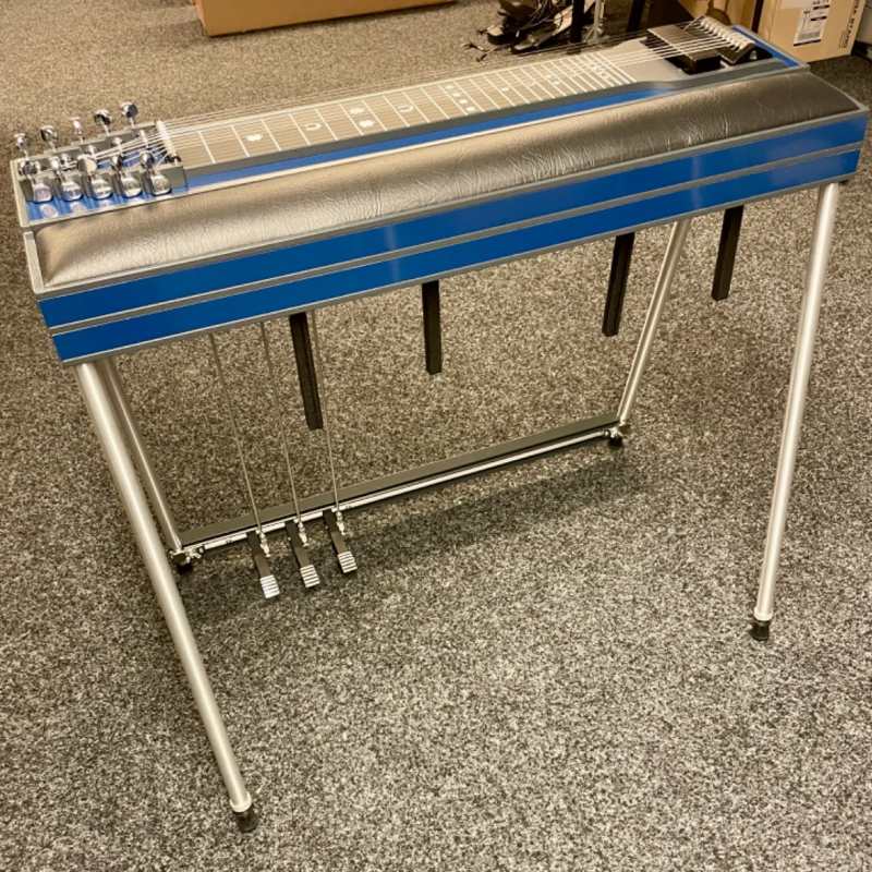 Blue GFI S10PE Expo Model Pedal Steel Guitar with Pad and Hardcase [10-string Single Neck with 3 Pedals & 4 Knee Levers - Made in USA] - Image 3