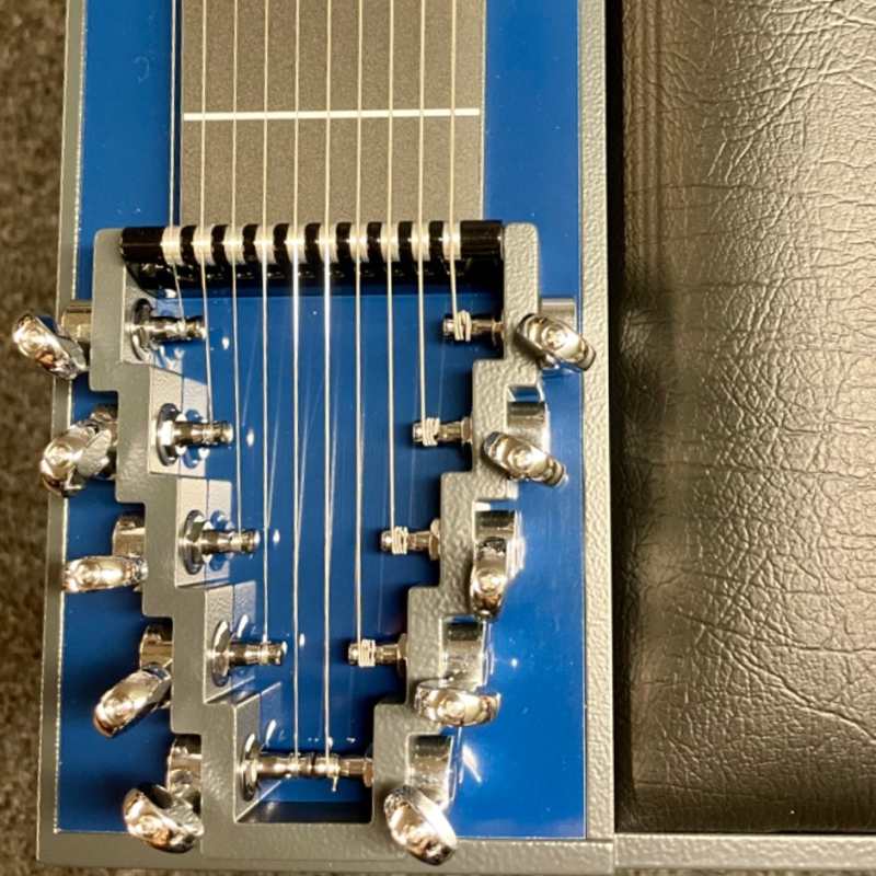Blue GFI S10PE Expo Model Pedal Steel Guitar with Pad and Hardcase [10-string Single Neck with 3 Pedals & 4 Knee Levers - Made in USA] - Image 4