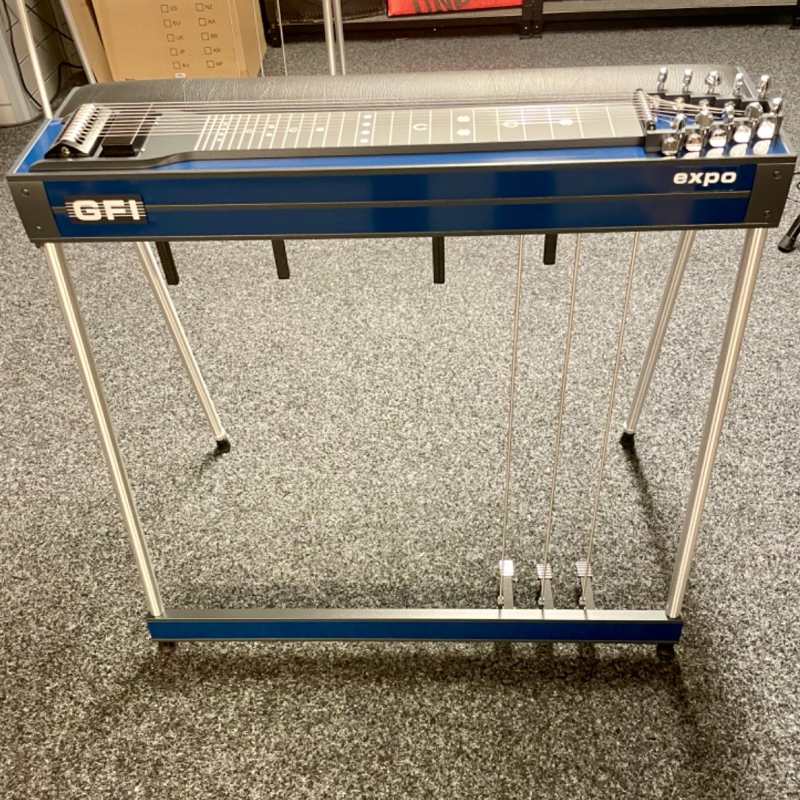 Blue GFI S10PE Expo Model Pedal Steel Guitar with Pad and Hardcase [10-string Single Neck with 3 Pedals & 4 Knee Levers - Made in USA] - Image 2