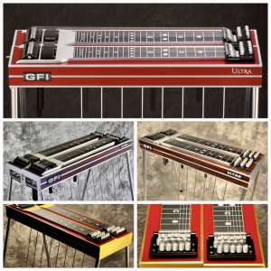 Special Order – GFI Keyless Ultra D10KU Double Neck 10-string Pedal Steel Guitar with 8 Pedals, 5 Knee Levers, and Hardcase