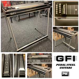 Black GFI S10PKU Keyless Ultra Model Pedal Steel Guitar with Pad and Hardcase [10-string Single Neck with 3 Pedals & 4 Knee Levers - Made in USA]