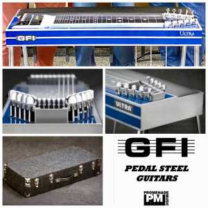Blue GFI S10PU Ultra Model (with pad) Single Neck 10-string Pedal Steel Guitar  with 3 Pedals, 4 Knee Levers, and Hardcase - Made in USA]