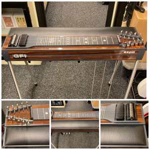Vintage Wood Laminate GFI S10PE Expo Model Pedal Steel Guitar with Pad and  Hardcase [10-string Single Neck with 3 Pedals & 4 Knee Levers - Made in USA]