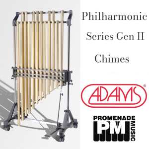 Adams BKL5216 1.6-octave Philharmonic Series Gen II Tubular Bells (with 39mm diameter satin brass tubes, adjustable stand, long-drop cover, and 2-tone mallet)