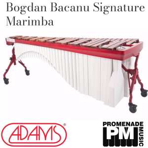 Adams MAHB50 Bogdan Bacanu Signature 5-octave Marimba with Honduran Rosewood Bars, Red Voyager Frame and White Resonators