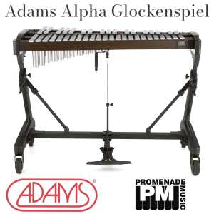 Adams GAA33 3.3-octave Alpha Series Glockenspiel with Resonator and Height Adustable Apex Frame with Reversible Damper Pedal ….. 1.25” rounded top bars, c-e range, A=442Hz pitch [gaa-33]