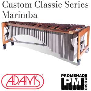 Adams MAHCC501 Custom Classic 5-octave Marimba with Honduran Rosewood Bars, Walnut Stain Traveller Frame and Desert Colour Resonators