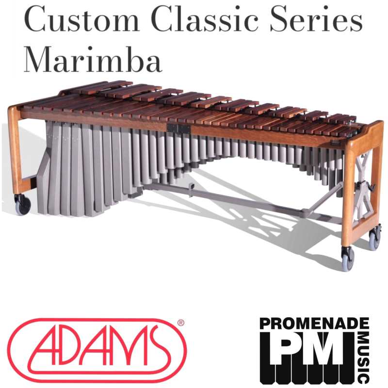 Adams MAHCC501 Custom Classic 5-octave Marimba with Honduran Rosewood Bars, Walnut Stain Traveller Frame and Desert Colour Resonators - Image 2