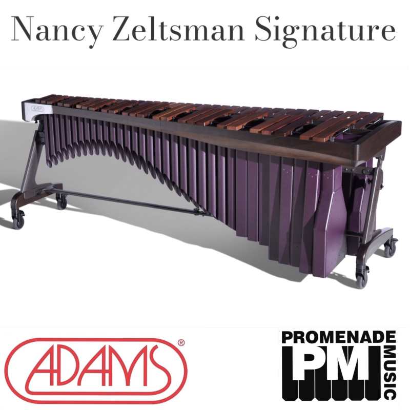 Adams MAHZ50 Nancy Zeltsman Signature Model 5-octave Marimba with Stained Espresso 'Z' Frame and Purple Resonators (honduras rosewood note-bars)