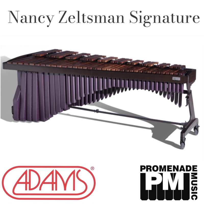 Adams MAHZ50 Nancy Zeltsman Signature Model 5-octave Marimba with Stained Espresso 'Z' Frame and Purple Resonators (honduras rosewood note-bars) - Image 2