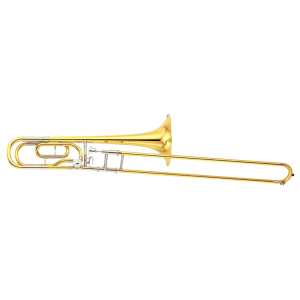 Yamaha YSL-640 Bb/F Tenor Trombone in Gold Lacquer Finish with Case & Mouthpiece (medium large bore professional model YSL640)