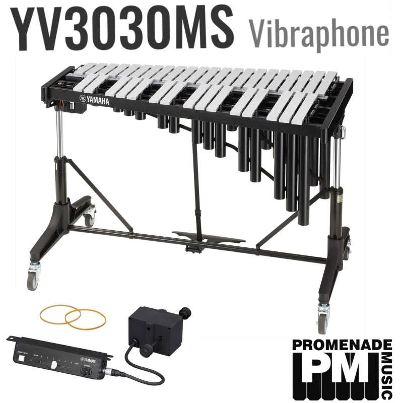 Yamaha YV-3030MS Vibraphone with YVD-20 Drive Unit Motor & Power Supply ..... 39mm Wide Non-graduated Bars, Gas-spring Height Adjustable Frame, Drop Cover, and Hex-key (SET YV3030MS UK)