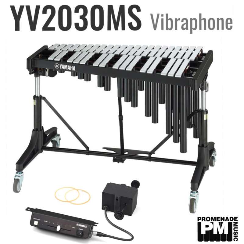 Yamaha YV-2030MS Vibraphone with YVD-10 Drive Unit Motor & Power Supply... 32mm Wide Non-graduated Bars, Gas-spring Height Adjustable Frame, Drop Cover, and Hex-key (SET YV2030MS UK)